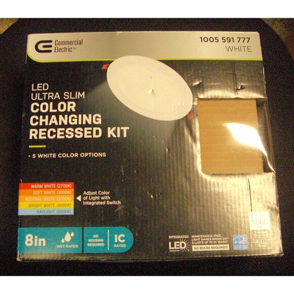 Commercial Electric LED Down/Ceiling Light 8", no housing needed, adjust white - Picture 6 of 7